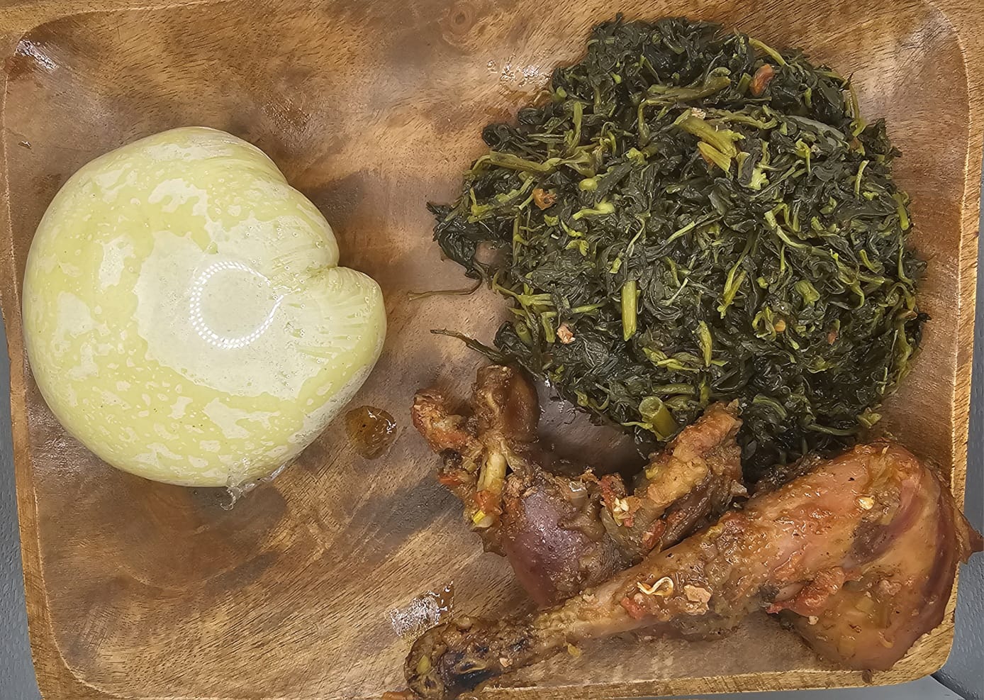 Fufu Corn and Njama Njama with Kati Kati