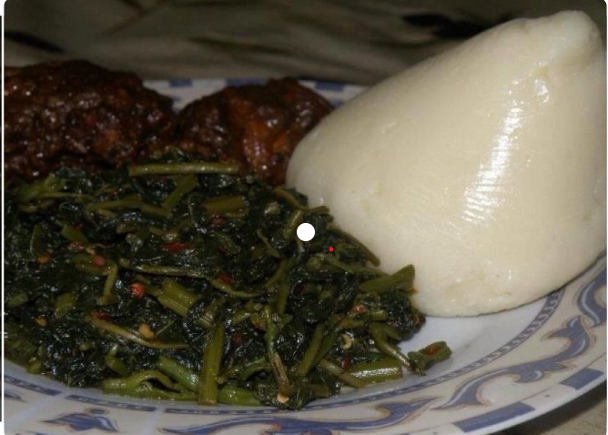 Fufu Corn and Njama Njama with Kati Kati